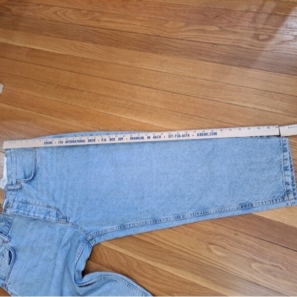 New Zara Women's Size 36 Straight Tapered Denim Jeans Light Wash Cotton Tag - Picture 10 of 12